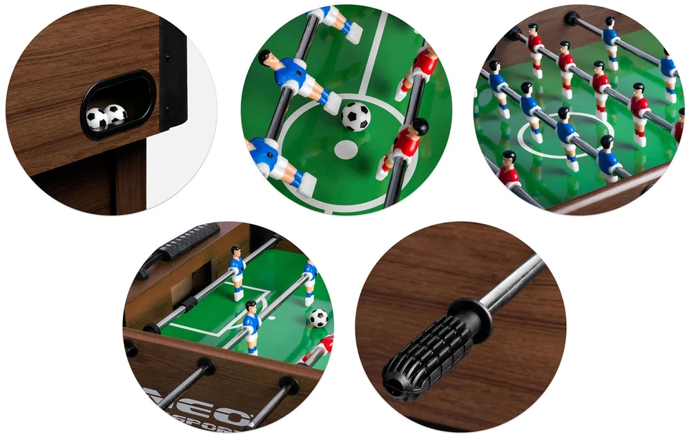 Neo-Sport stalo futbolo stalas 118 x 61 x 79 cm NS-804, tamsiai rudas