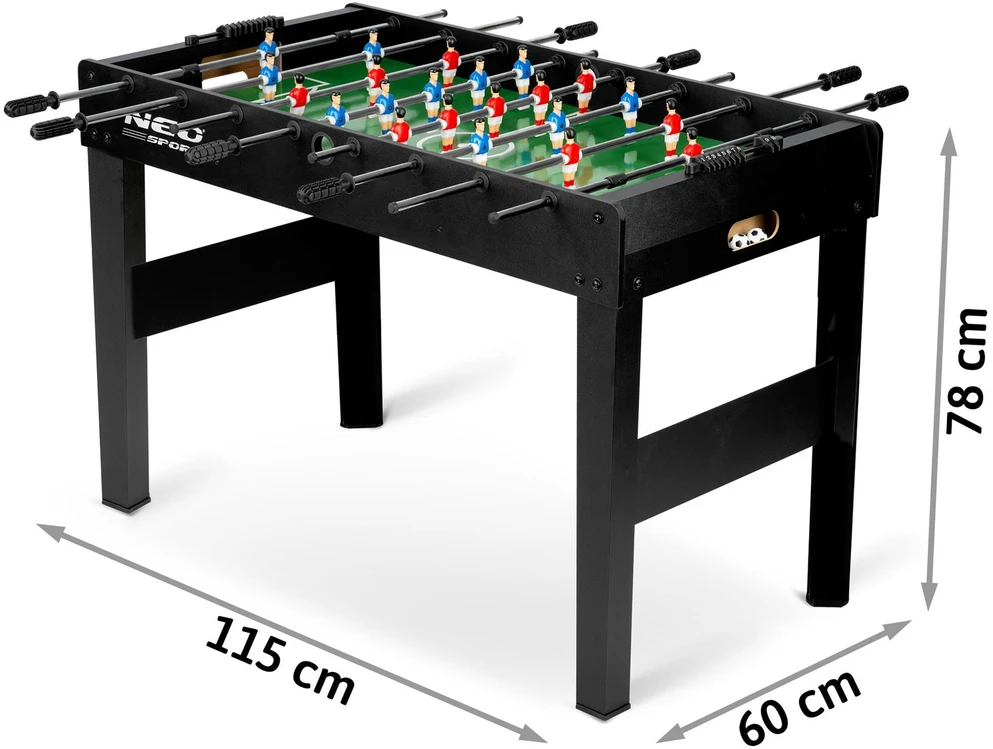 Neo-Sport Neosport juodas futboliuko stalas 118x61x79 cm NS-805