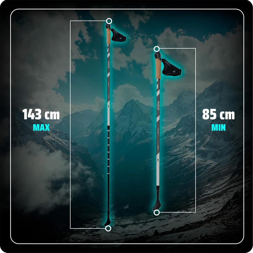 Neo-Sport NS-383 trekkingo lazdos