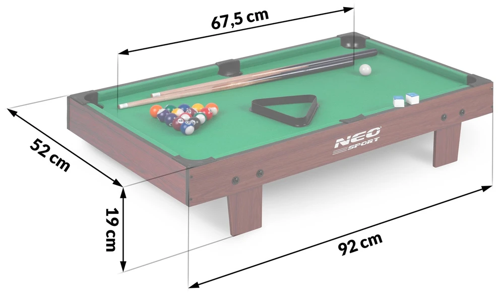 Neo-Sport SPORT Biliardo stalas 92 x 52 x 19 cm NS-806