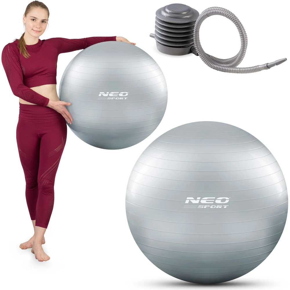 Neo-Sport Mankštos kamuolys 65 cm NS-951 sidabrinis