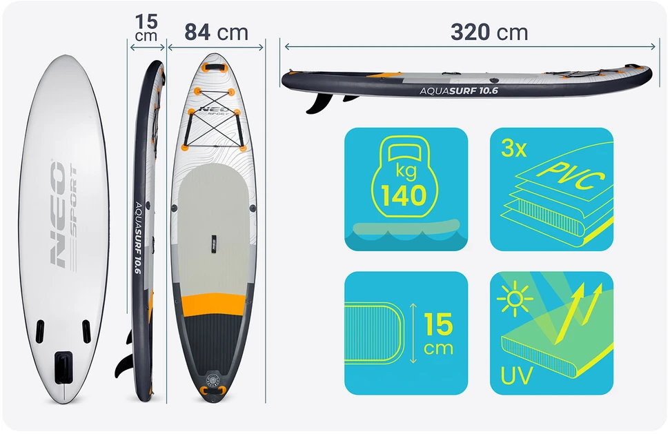 Neo-Sport SUP lenta Aquasurf 320 x 84 x 15 cm 170211