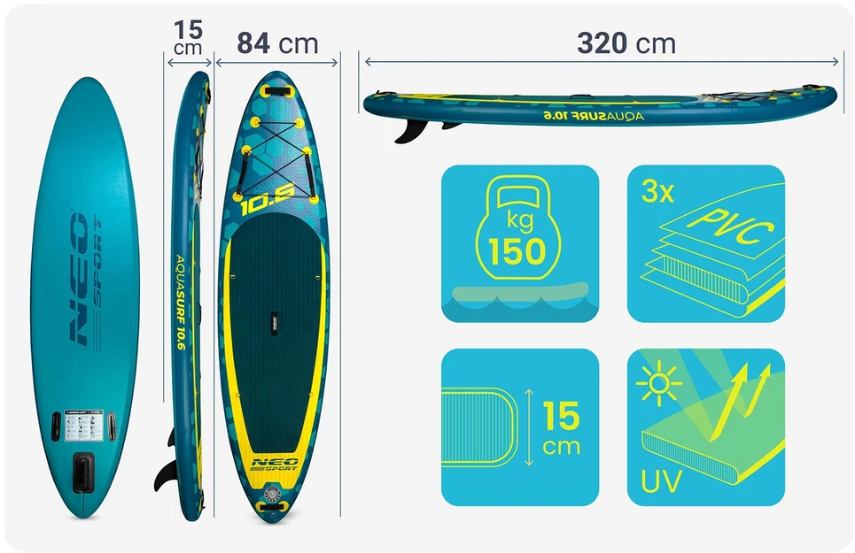 Neo-Sport SUP lenta Aquasurf 320 x 84 x 15 cm 170213