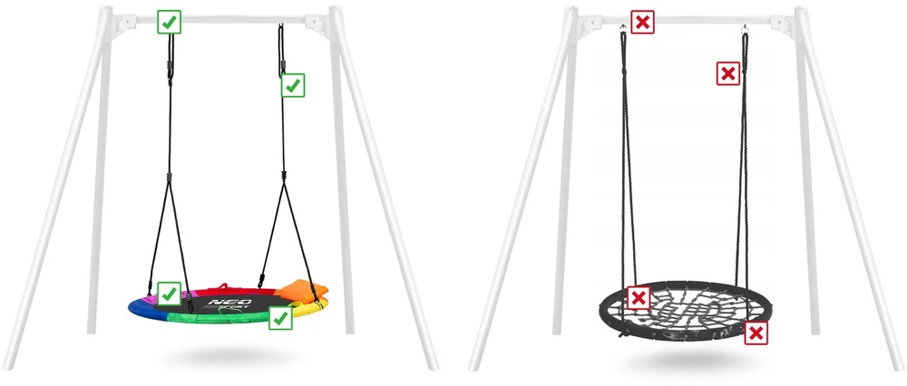 Neo-Sport Swingo XXL Vaikiškos sūpynės, įvairiaspalvės, 120 cm