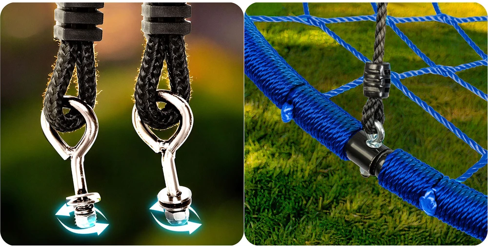 Neo-Sport Sūpynės lizdo formos SWINGO 95 cm mėlynos ir raudonos spalvos
