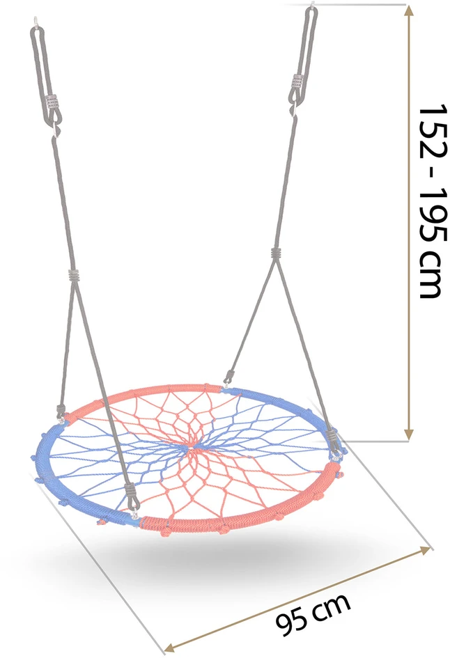 Neo-Sport Sūpynės lizdo formos SWINGO 95 cm mėlynos ir raudonos spalvos