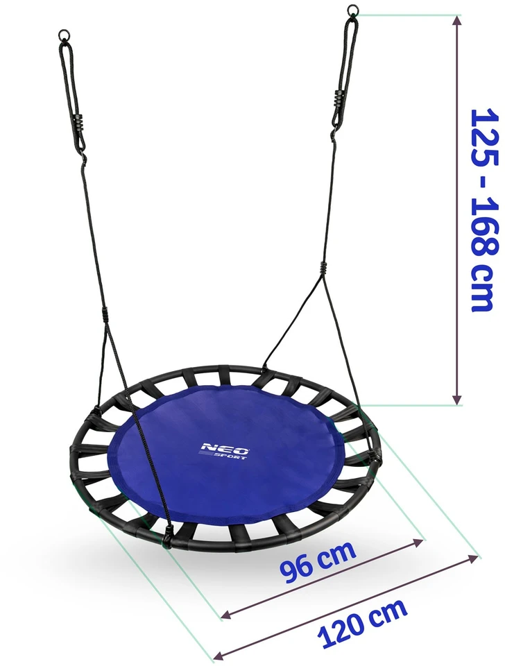 Neo-Sport Sūpynės gandro lizdui SWINGO XXL 120 cm mėlynos