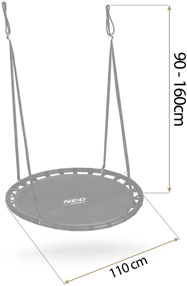 Neo-Sport SPORT Vaikiškos swingo sūpynės, Gandro lizdas, 110 cm