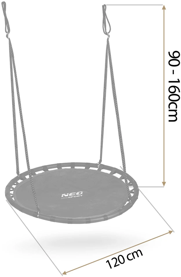 Neo-Sport SPORT Vaikiškos swingo sūpynės, Gandro lizdas, 120 cm