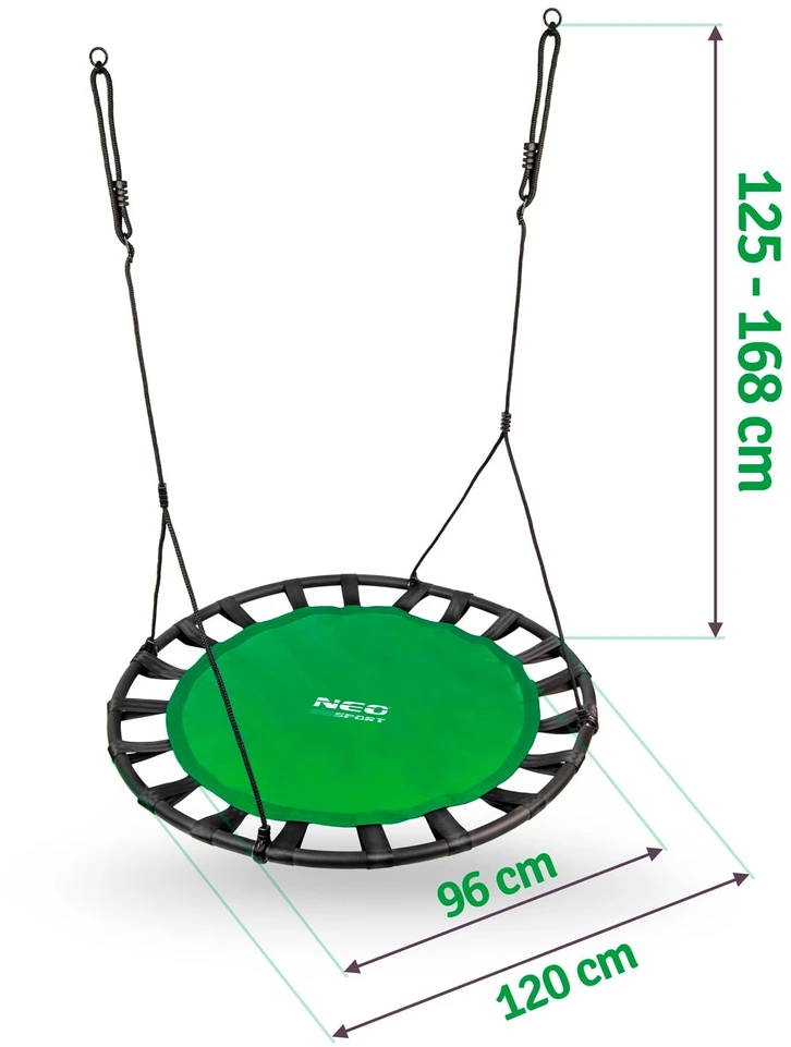 Neo-Sport Sūpynės gandro lizdui SWINGO XXL 120 cm žalios