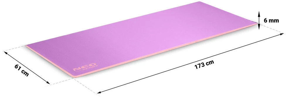 Mankštos kilimėlis 173 x 61 x 0,6 cm Neo-Sport - 19203 violetinė-rožinė