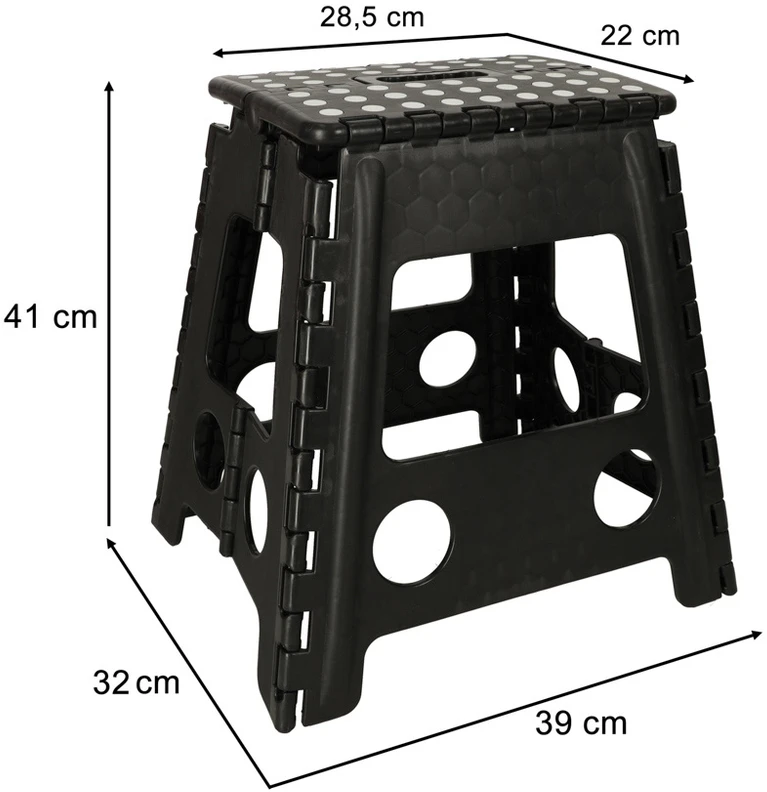 Roger Neslystanti sulankstoma taburetė 39 cm juoda