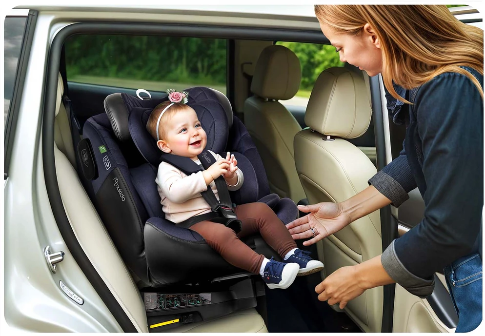 „Nukido Aero Line“ automobilinė kėdutė, juoda/tamsiai mėlyna, 0-36 kg, ISOFIX