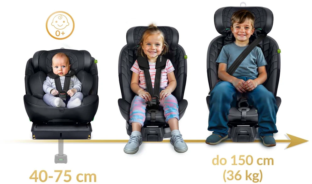 Nukido Aero Line autokėdutė juoda 0-36kg ISOFIX
