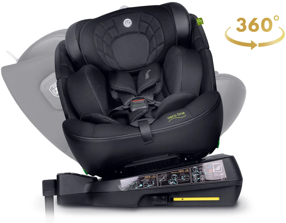 Nukido Aero Line autokėdutė juoda 0-36kg ISOFIX