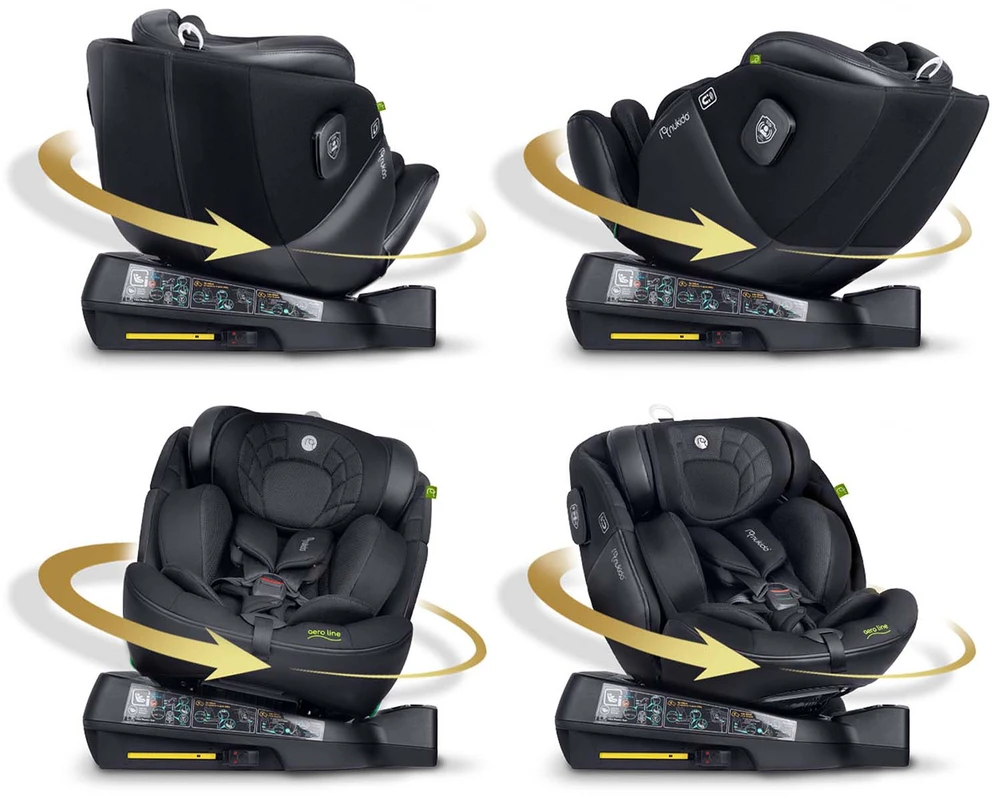 Nukido Aero Line autokėdutė juoda 0-36kg ISOFIX