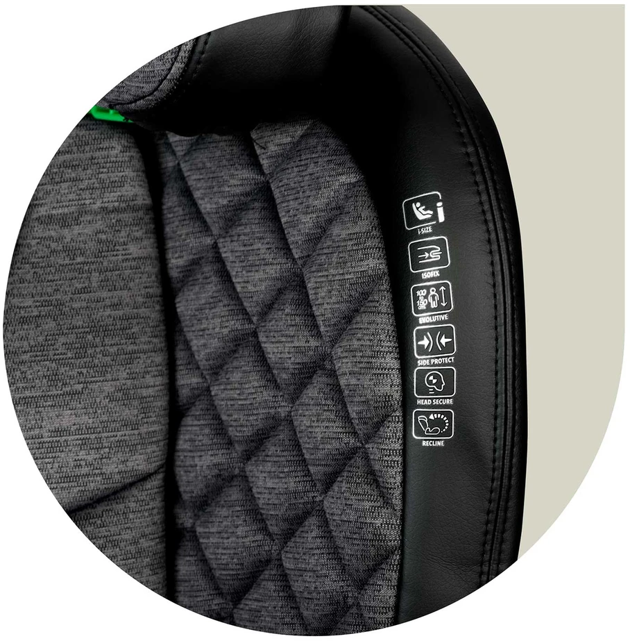Automobilinė kėdutė Nukido Louis juoda ir pilka 15-36 kg ISOFIX