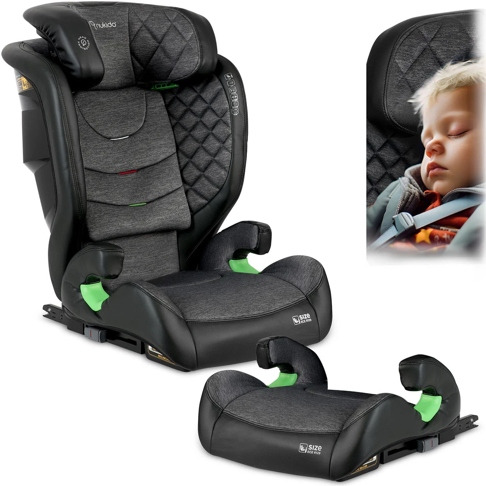Automobilinė kėdutė Nukido Louis juoda ir pilka 15-36 kg ISOFIX