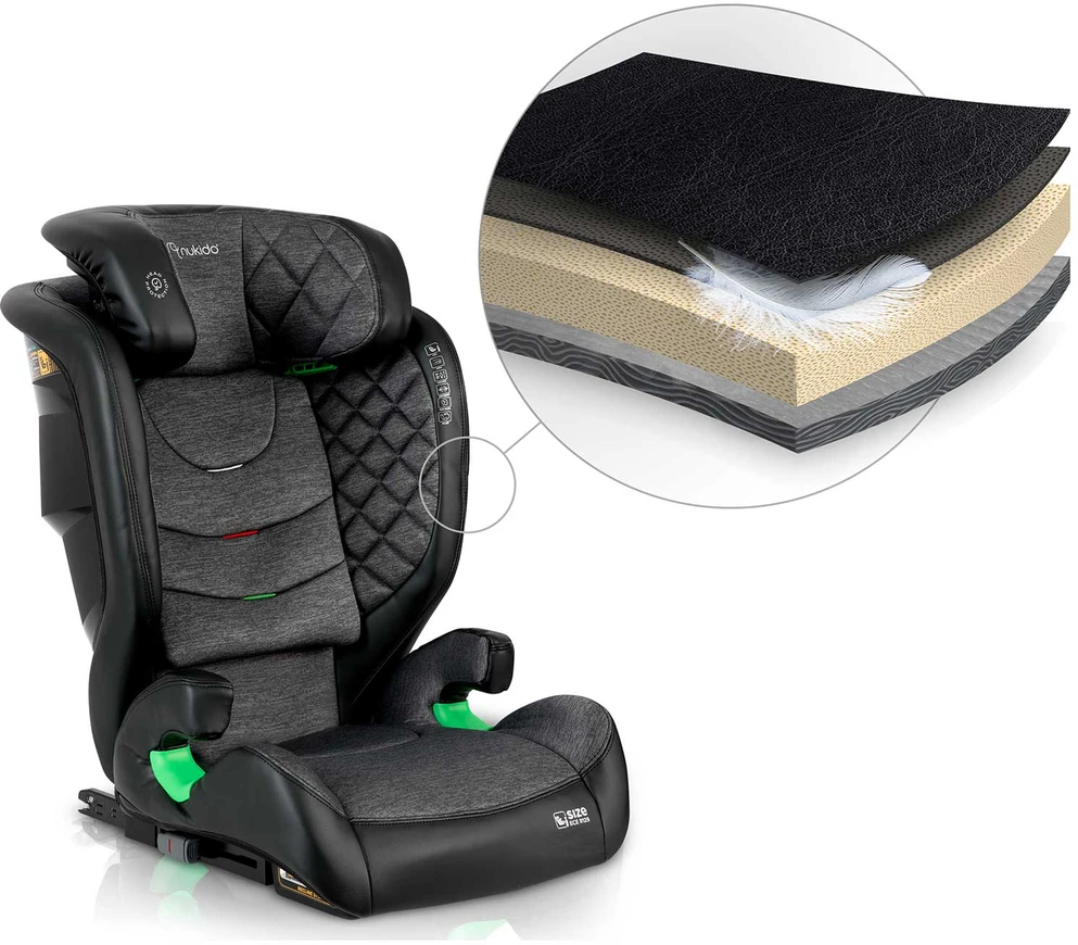 Automobilinė kėdutė Nukido Louis juoda ir pilka 15-36 kg ISOFIX