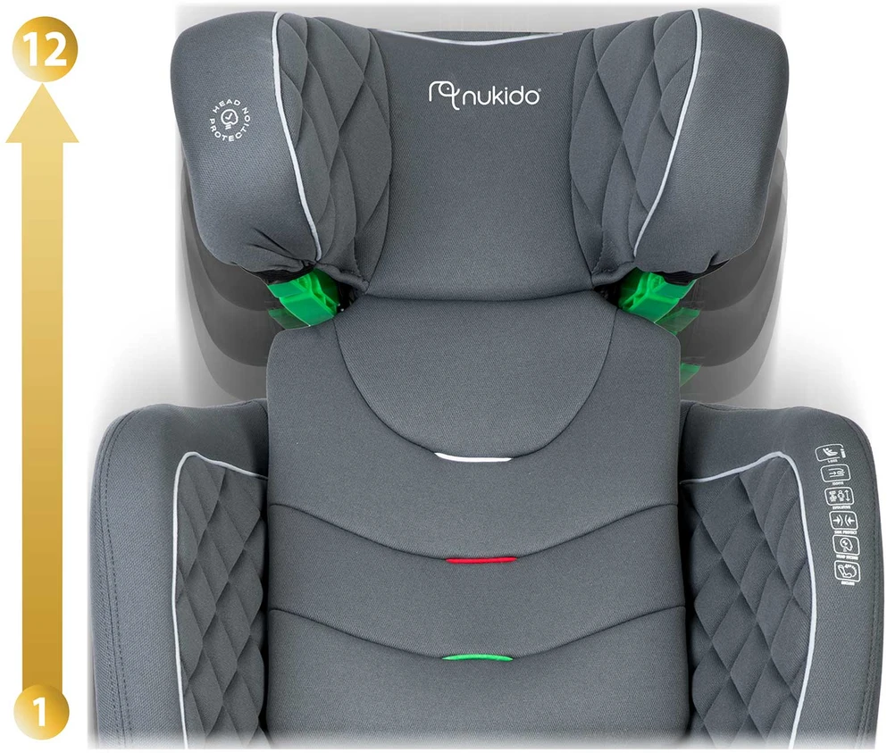 Automobilinė kėdutė Nukido Louis pilka 15-36 kg ISOFIX