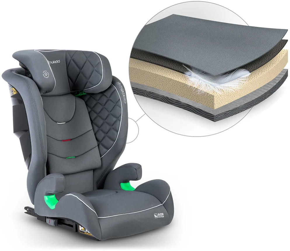 Automobilinė kėdutė Nukido Louis pilka 15-36 kg ISOFIX