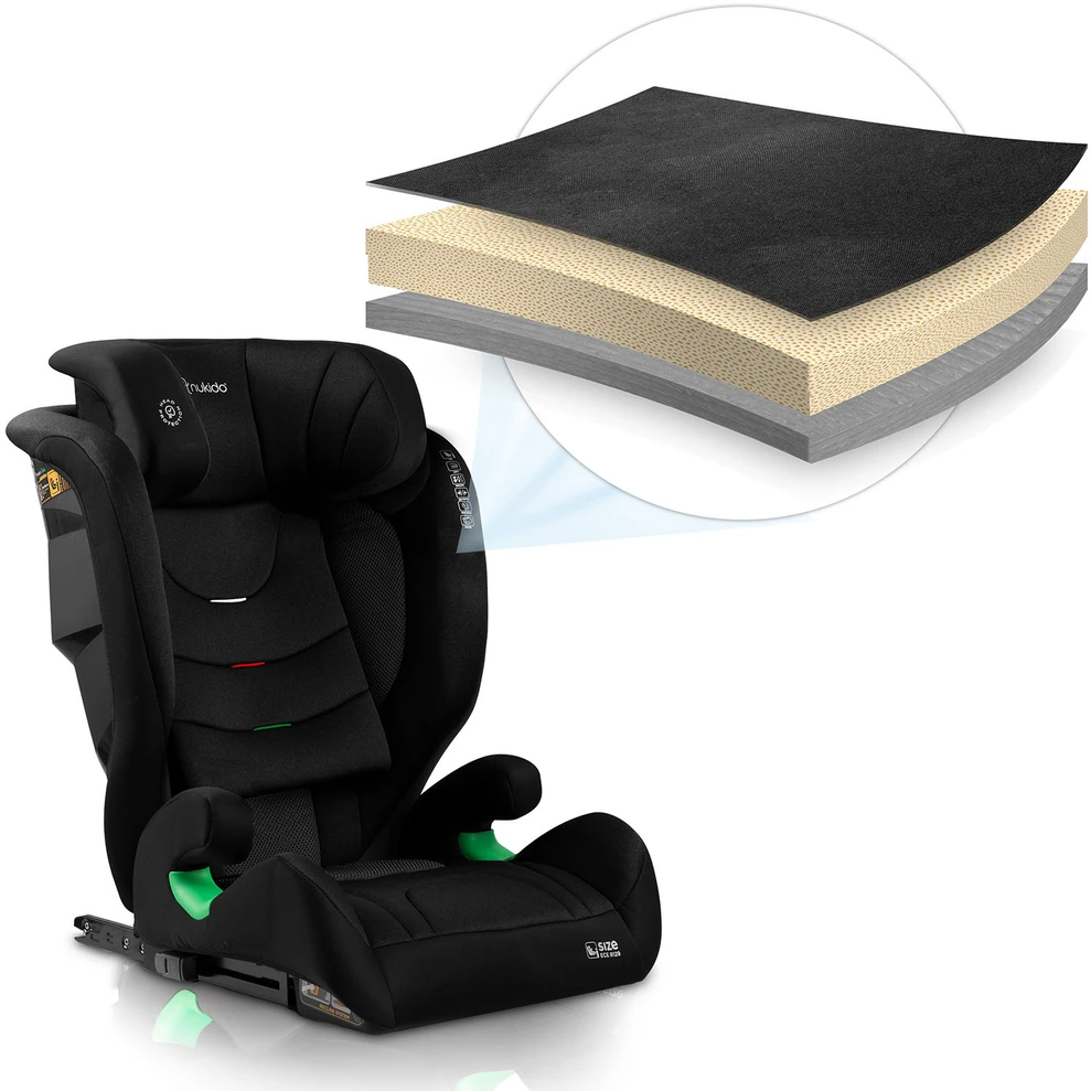 Automobilinė kėdutė Nukido Louis Soft juoda 15-36 kg ISOFIX