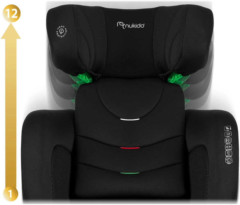 Automobilinė kėdutė Nukido Louis Soft juoda 15-36 kg ISOFIX