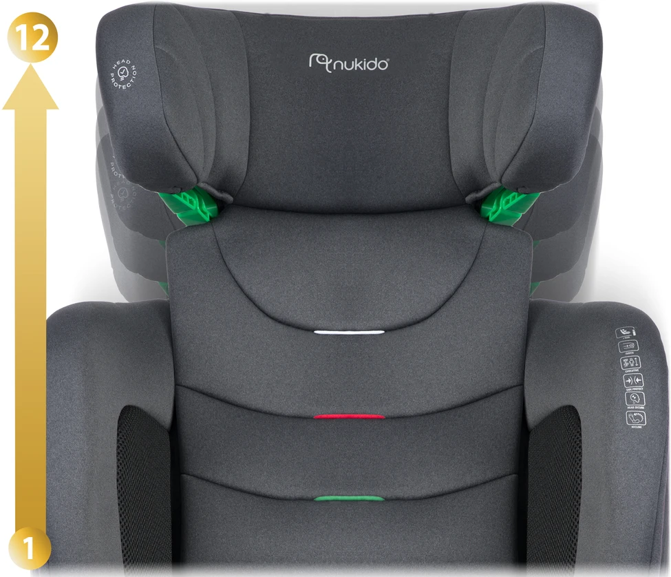 Nukido Louis Soft pilka automobilinė kėdutė 15-36 kg ISOFIX