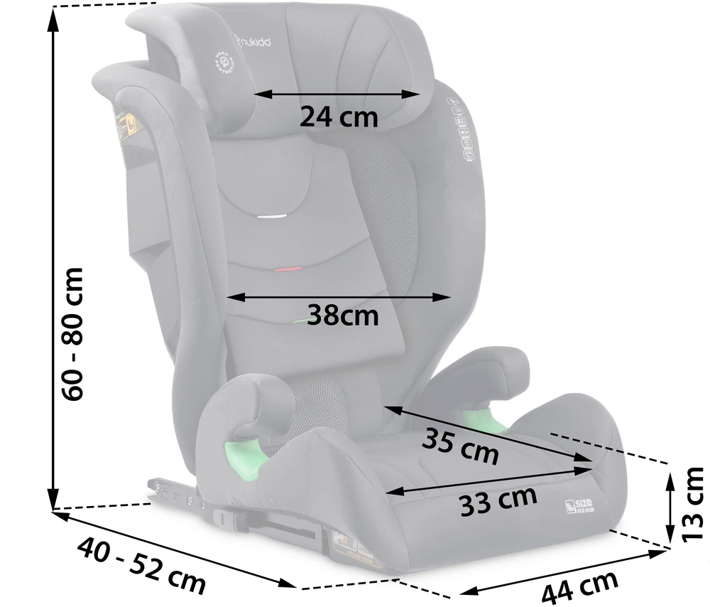 Nukido Louis Soft pilka automobilinė kėdutė 15-36 kg ISOFIX