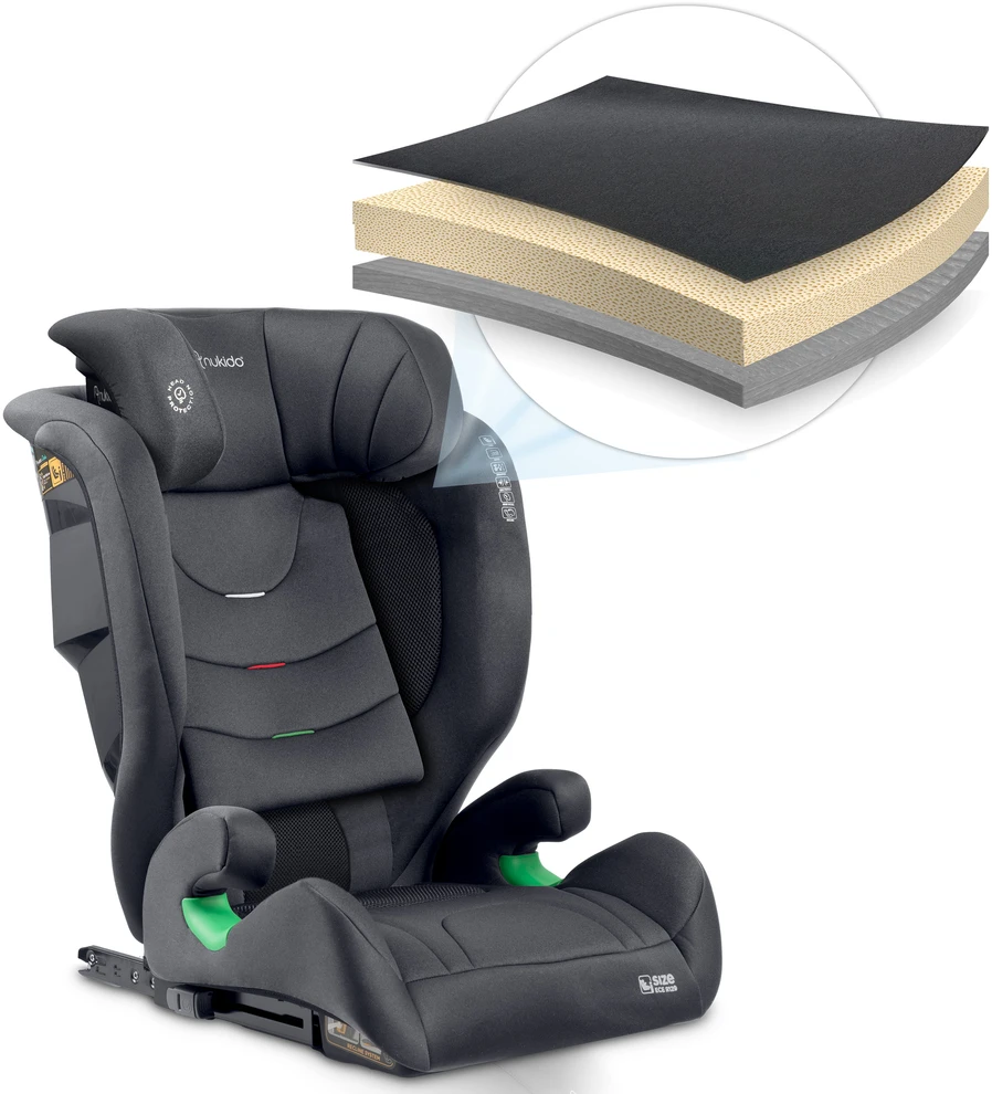 Nukido Louis Soft pilka automobilinė kėdutė 15-36 kg ISOFIX
