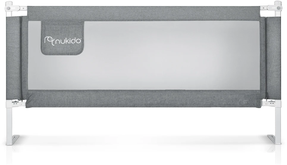 Lovos apsauginis turėklas, apsauginiai varteliai, spyna, 200 cm, Nukido NK-227, pilkas