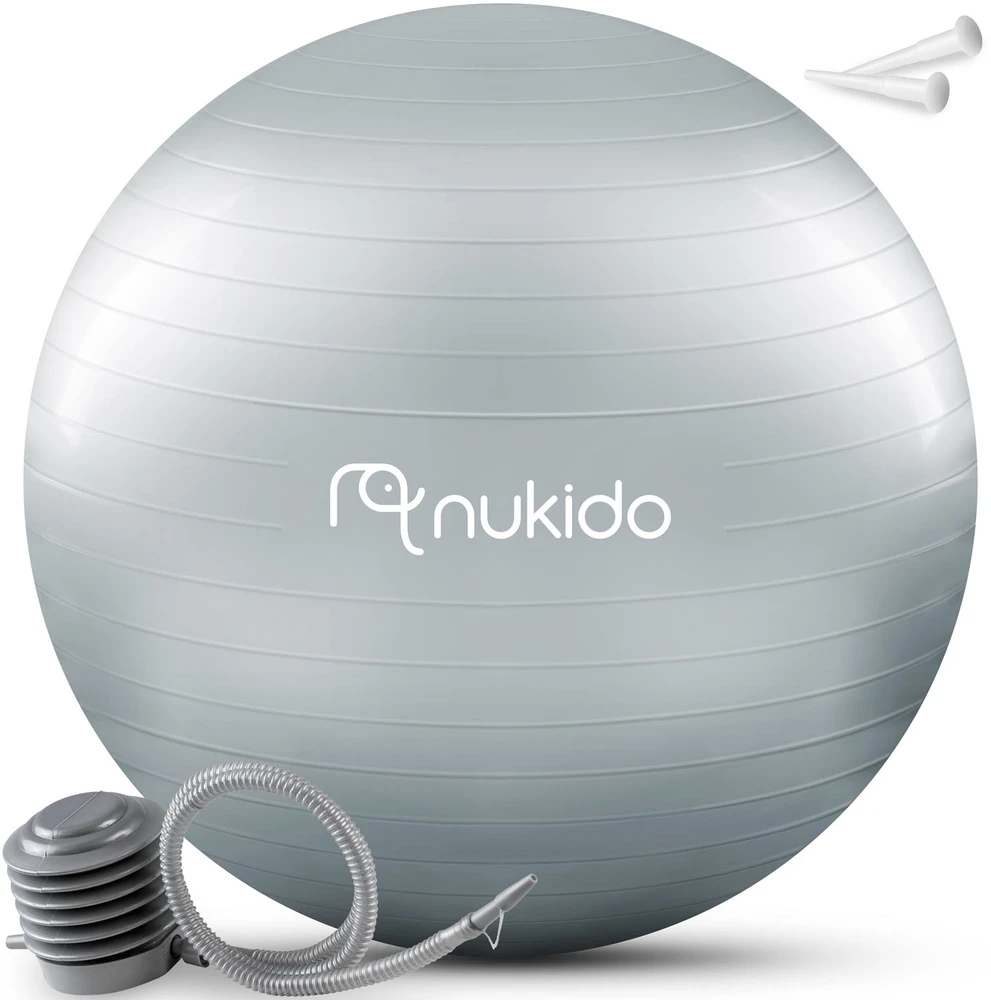 Nukido Nėščiųjų aerobikos kamuolys 65 cm NS-951 pilkas