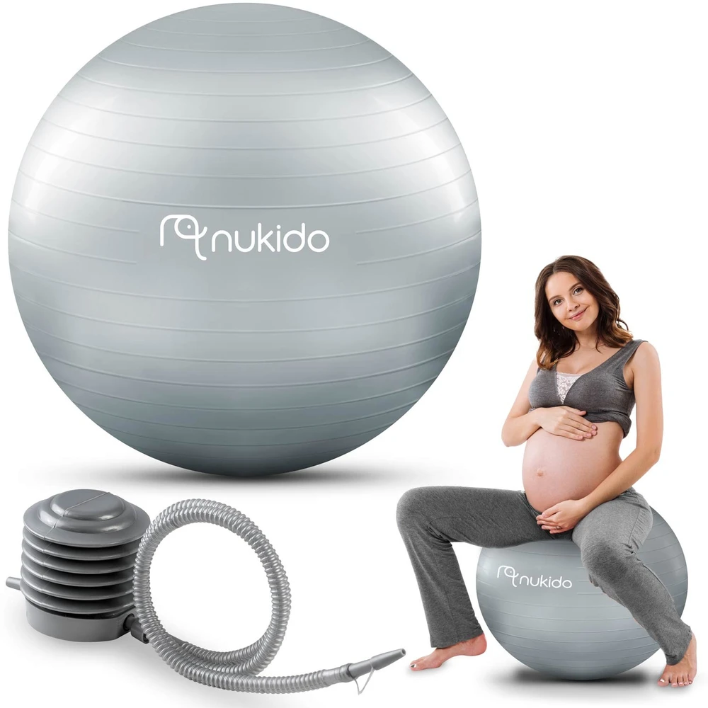 Nukido Nėščiųjų aerobikos kamuolys 65 cm NS-951 pilkas