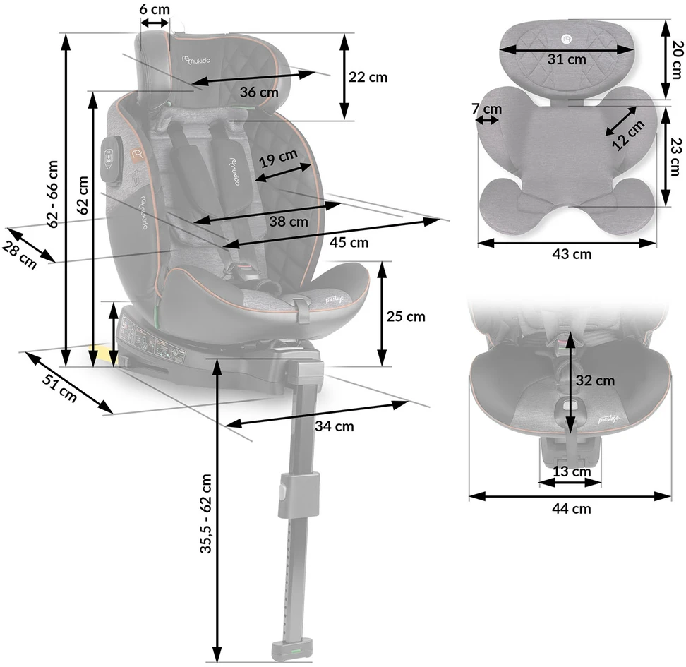 Mimoka Nukido Prestige Line autokėdutė juoda/pilka 0-36kg ISOFIX