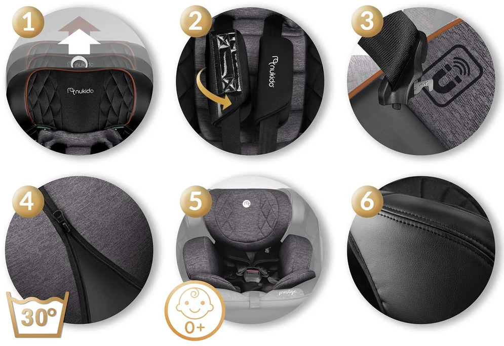 Mimoka Nukido Prestige Line autokėdutė juoda/pilka 0-36kg ISOFIX