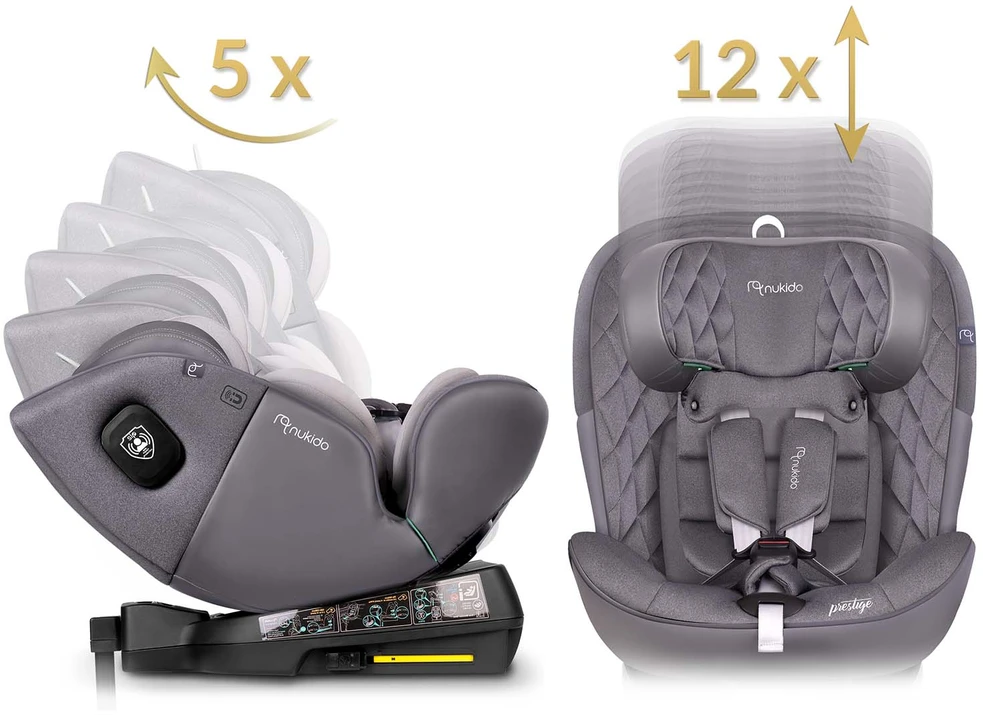„Nukido Prestige Line“ automobilinė kėdutė, pilka, 0-36 kg, ISOFIX