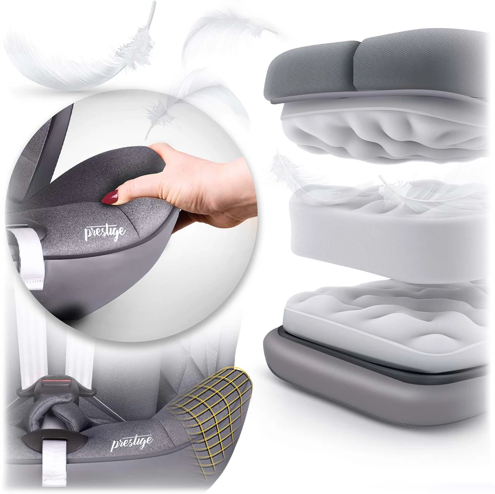 „Nukido Prestige Line“ automobilinė kėdutė, pilka, 0-36 kg, ISOFIX