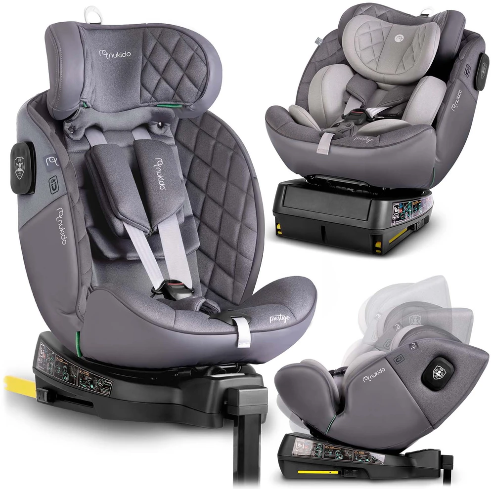 „Nukido Prestige Line“ automobilinė kėdutė, pilka, 0-36 kg, ISOFIX