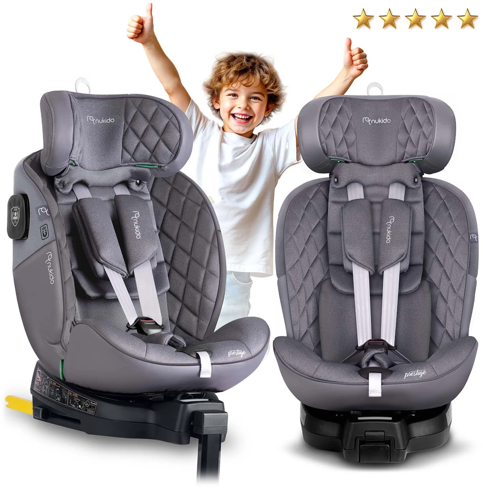 „Nukido Prestige Line“ automobilinė kėdutė, pilka, 0-36 kg, ISOFIX