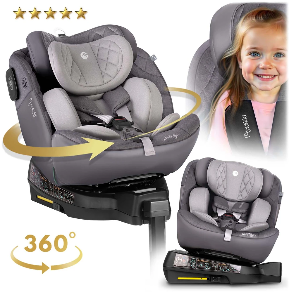 „Nukido Prestige Line“ automobilinė kėdutė, pilka, 0-36 kg, ISOFIX
