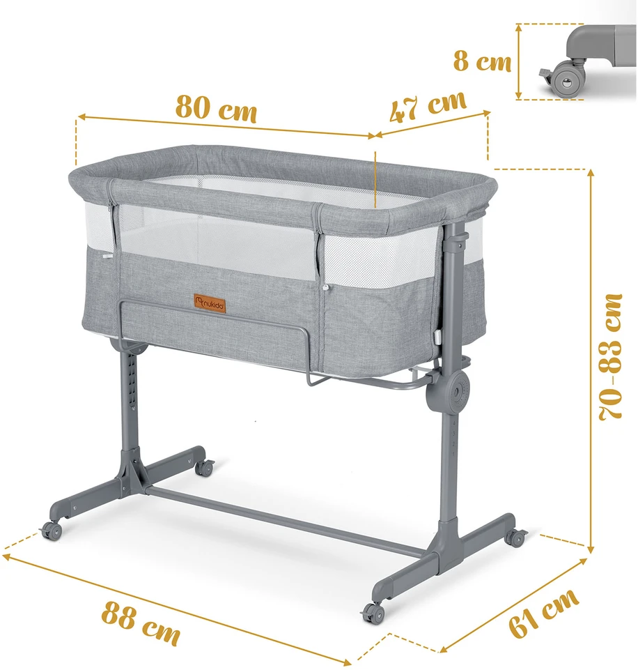 Nukido pristatoma kelioninė lovytė 0-5mėnesių, 9kg, NK-243