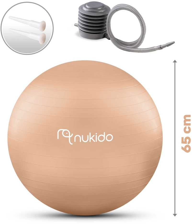 Nukido Nėščiųjų aerobikos kamuolys 65 cm NS-951 smėlio spalvos