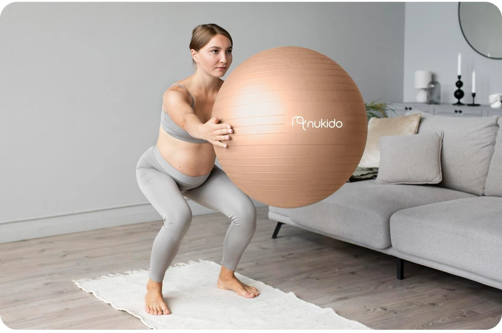 Nukido Nėščiųjų aerobikos kamuolys 65 cm NS-951 smėlio spalvos