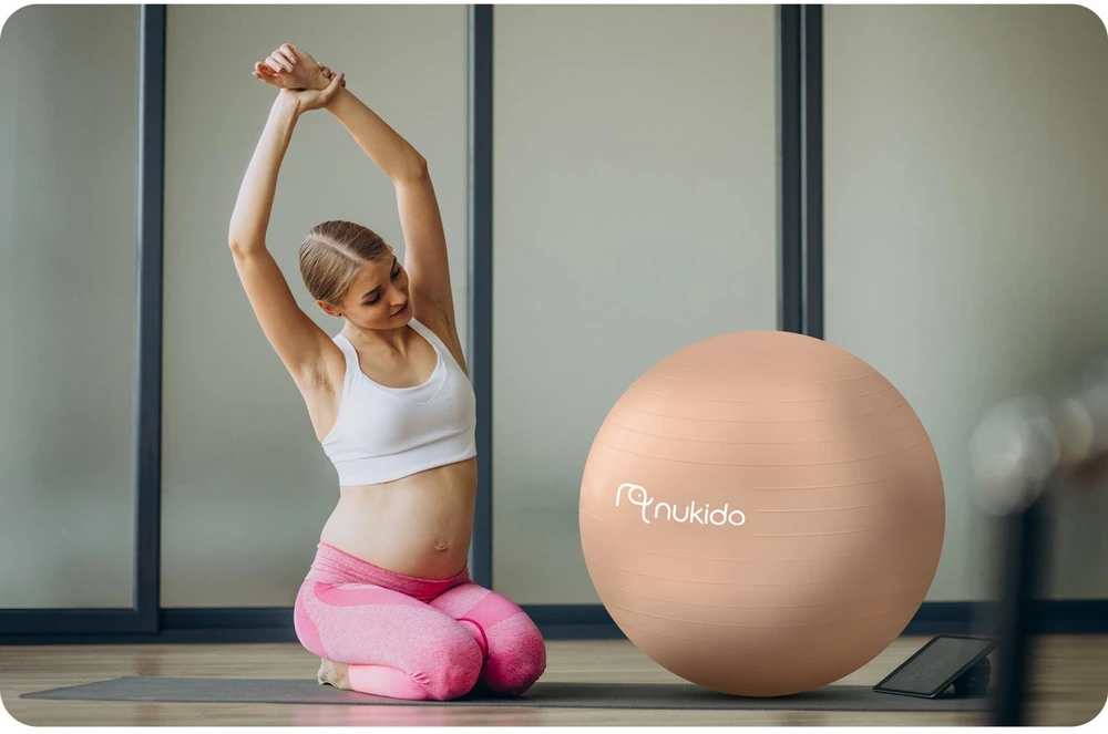 Nukido Nėščiųjų aerobikos kamuolys 65 cm NS-951 smėlio spalvos