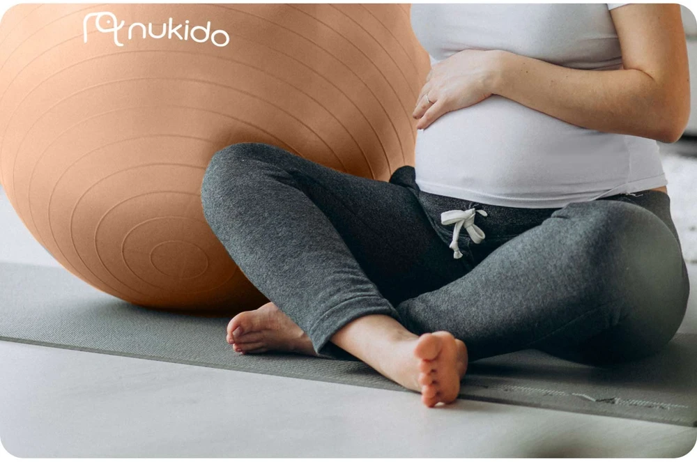 Nukido Nėščiųjų aerobikos kamuolys 65 cm NS-951 smėlio spalvos