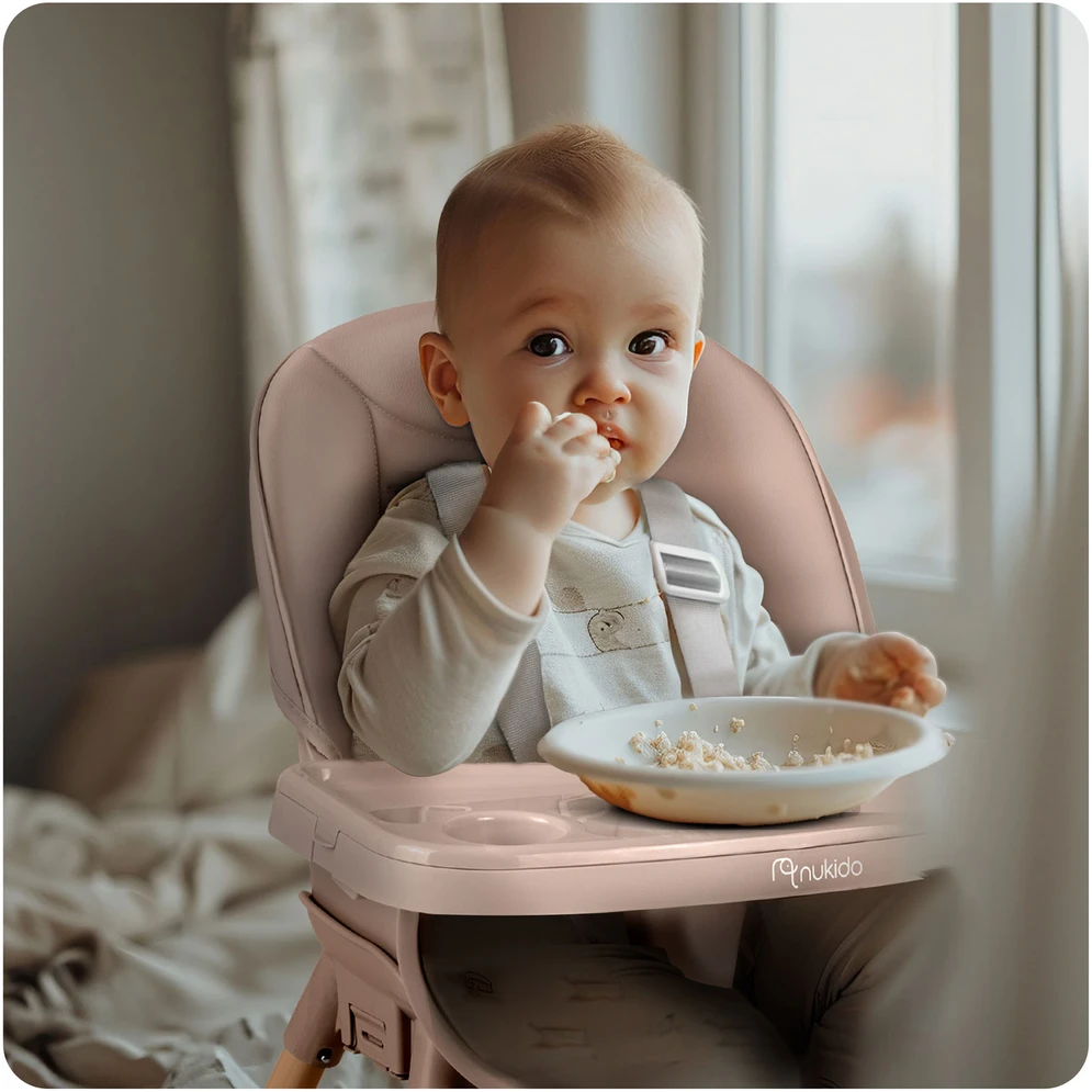 Maitinimo kėdutė Nukido Tilo, rožinė, 3 in1