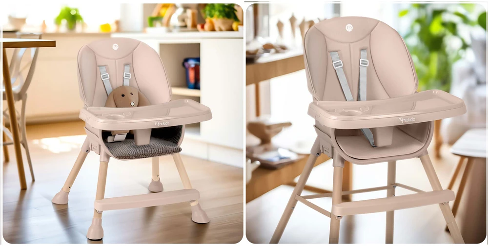 Maitinimo kėdutė Nukido Tilo, rožinė, 3 in1