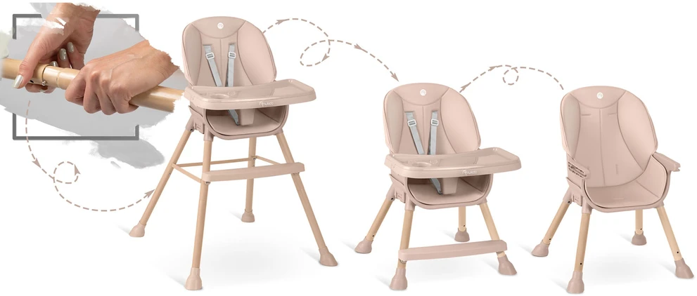 Maitinimo kėdutė Nukido Tilo, rožinė, 3 in1