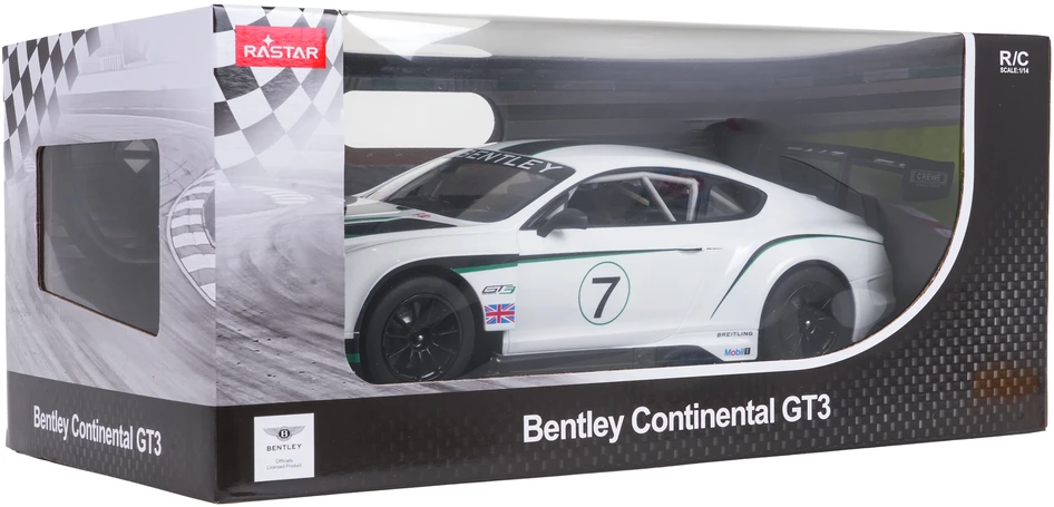 Nuotoliniu būdu valdoma 1:14 Bentley Continental GT3 balta RASTAR