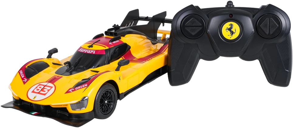Nuotoliniu būdu valdoma Ferrari 499P-N83 1:24 geltona RASTAR
